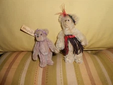 Pair of Tiny Durae and Bev Mark Fully Jointed Mohair Artist Bears