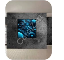 Blue Tech Art Print Poster Industrial Minimalist