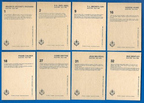 1983 (1985) CARTOPHILIUM HOCKEY HALL OF FAME HOF CARD 1-240 & PROMO SEE LIST - Picture 5 of 488