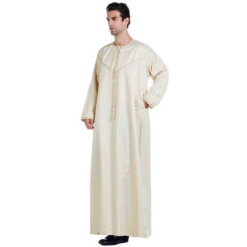 Men Thobe Robe Caftan Dishdasha Islamic Clothing Arabian Kaftan Saudi Arab Style - Picture 52 of 52