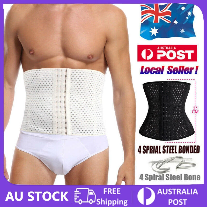 Men Waist Trainer Body Shaper Shapewear Tummy Girdle Belt Belly Fat Burner eBay