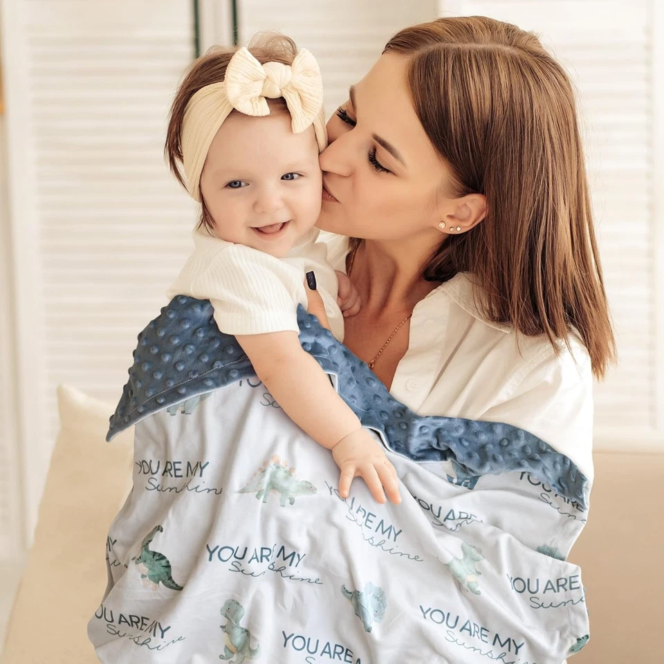 Manta de dinosaurio súper suave 30x40 para niños recién nacidos - uso versátil Foto 4 de 4