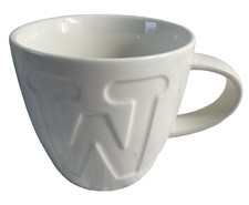 W Initial Monogram Imprinted White Coffee Tea Mug Cup Glossy Keith B. Jones M59