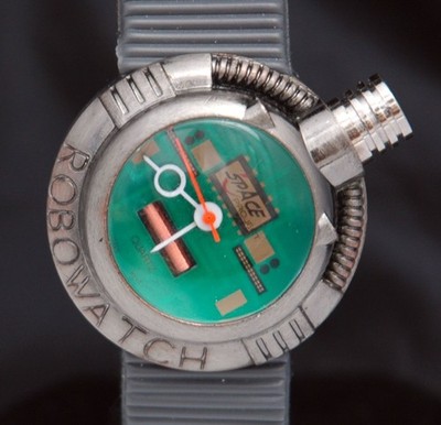 Space Project Robowatch Men's Watch Bubble Crystal New Battery 38mm VTG Rare