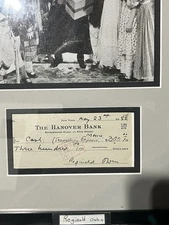 Reginald Owen The Original Scrooge Signed Check 1952 From Hanover Bank
