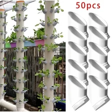 50pcs Diy Hydroponic Pots Vertical Tower Growing System Soilless Device Farm Set