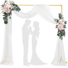 Backdrop Stand, 6.6FT x 6.6FT Backdrop Stand Heavy Duty, Gold Pipe and Drape ...
