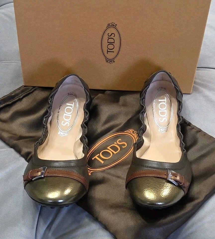 Tod's Ballerina Dee Fibbiett Marrone 芭蕾平底扣女鞋 38.5 8.5 — 第 2/4 张图片