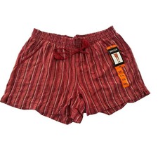 NWT Briggs Women's XXL Linen Blend Pull-On Shorts Pockets Red Rust Autumn OL22