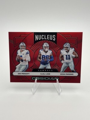 2024 Panini Obsidian - Nucleus Dak Prescott, CeeDee Lamb, Micah Parsons #12 Red