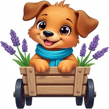 30 Custom Puppy Lavender Personalized Address Labels