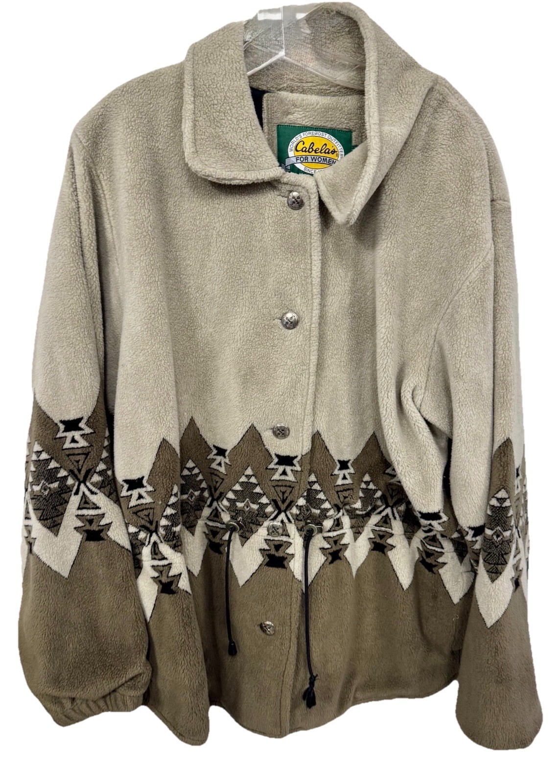 Cabela's Aztec Pattern Deep Pile Lined Fleece Jac… - image 1