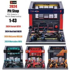 1:43 2024 Red Bull RB20 Ferrari SF24 Mercedes W15 Mclaren MCL38 DIY Pit St