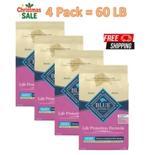 4 PCS- Blue Buffalo Life Protection Formula Small Breed Adult Chicken 15Lb Bag
