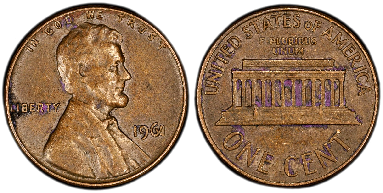LincolnCent - "196?" Mint Error, UNIQUE - PCGS Certified, no mint mk., die-break