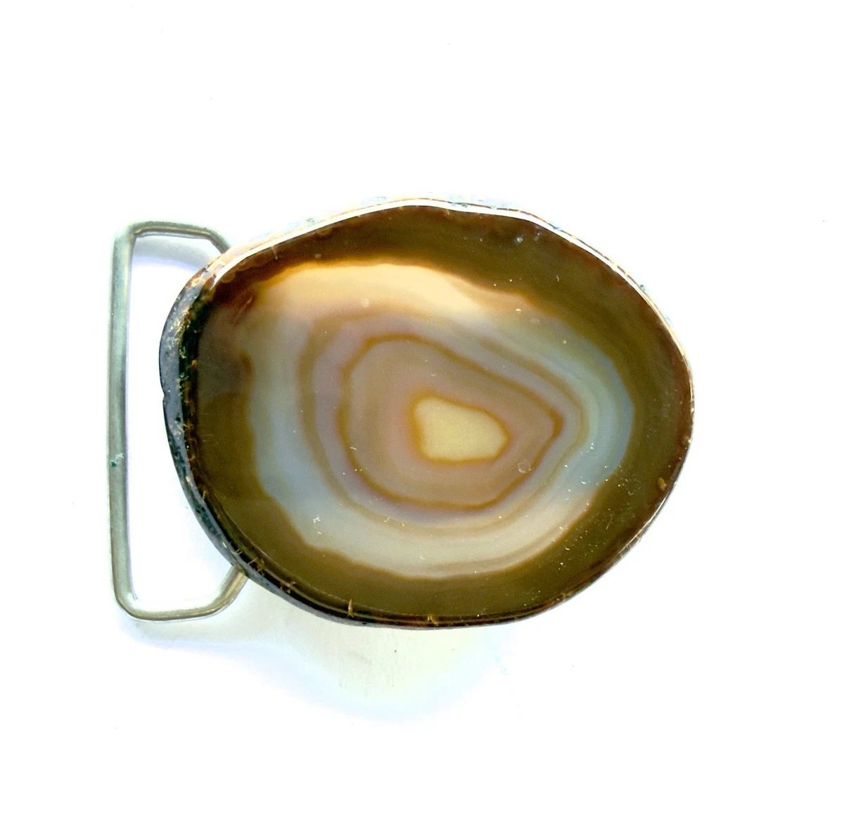 Agate Slice Belt Buckle Brown and Cream Agate Vintage Belt Buckles for sale - eBay main image 4