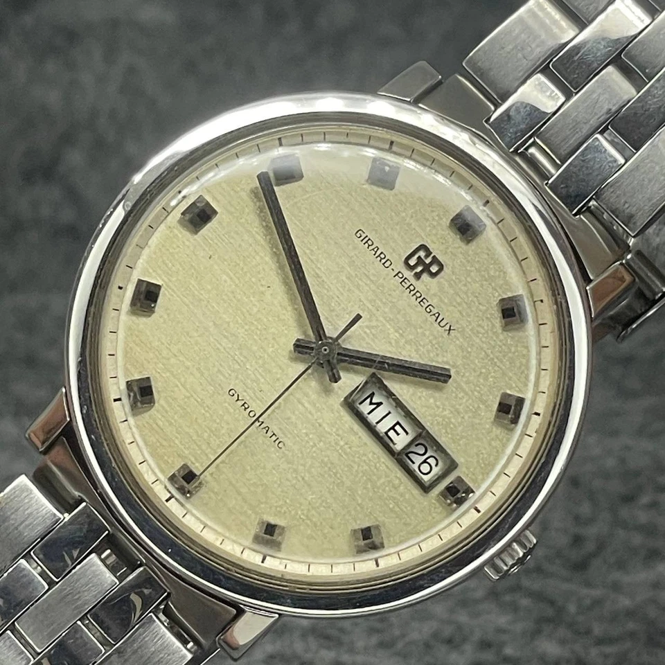 RELÓGIO AUTOMÁTICO GIRARD PERREGAUX GYROMATIC CAL 340143 Ca 1960 AÇO INOXIDÁVEL - Imagem 4 de 4