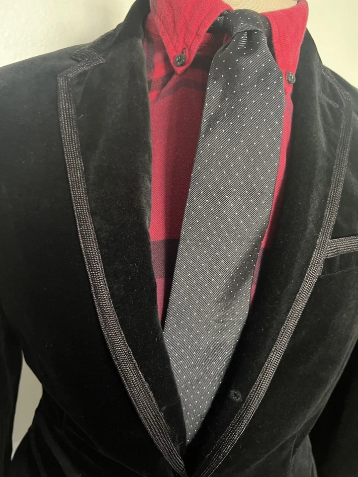 Blazer de terciopelo negro talla mediana Rugby Ralph Lauren para hombre Foto 4 de 4