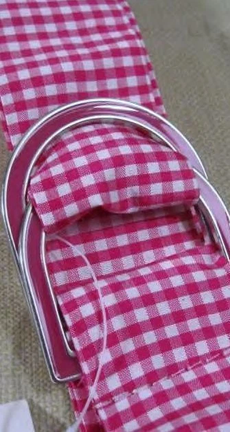 Talbots Belt  XS Silk Pink &  White  Check 0 2 Enamel Buckle NWT $39 - Image 2 of 2