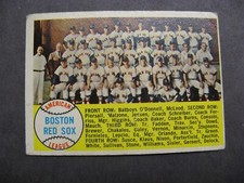 1958 Topps Baseball Card # 312 Red Sox Team & Check List, Very Good / Good Condi