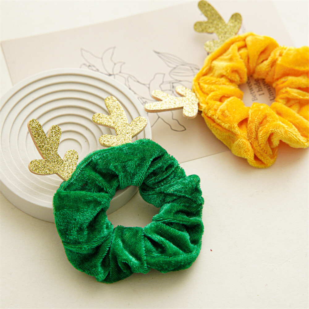 Large Antler Flannel Hair Scrunchies Elastic Hair Tie Rope Hair Ring