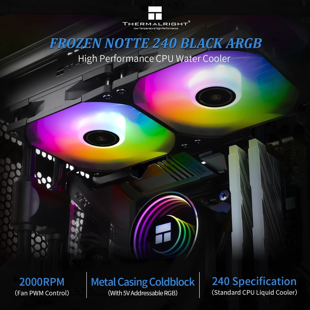 Frozen Notte 240 Black ARGB Water Cooling CPU Cooler Frozen Notte 240 Black ARGB Water Cooling CPU Cooler