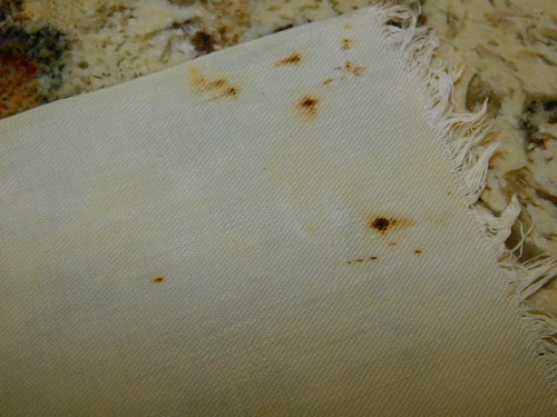 Early Antique Red Work SPLASH Cloth Linen Towel for Pitcher & Bowl 14x22" - Picture 7 of 8