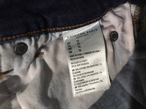Women's American Eagle Hi-rise Shortie Next Level Stretch Jean Shorts Size 10 - 第 6/6 張圖片