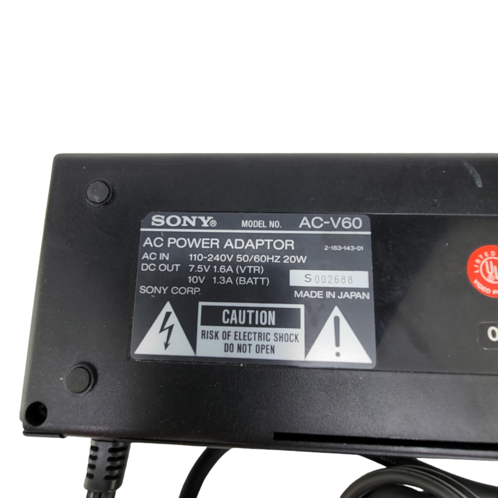 Sony Handycam Genuine AC-V60 AC Power Adapter & Battery Charger (Tested)