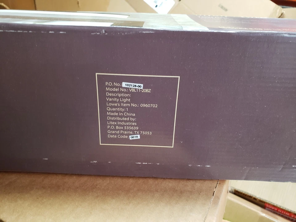 Barra de luz de tocador LED, Lynnpark 19,78 pulgadas x 5,41 pulgadas bronce VBL11-20BZ Foto 2 de 4