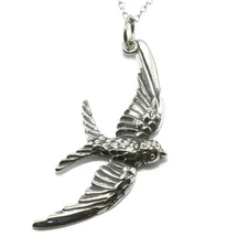 Bird Pendant Necklace-925 Sterling Silver #C33