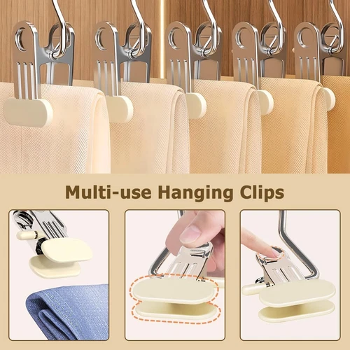 New 10PCS Space-Saving Clothes and Hat Storage Hook, Anti-Rust Clip Space-Saving - Picture 6 of 11