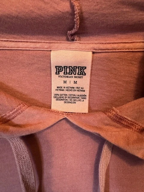 UNDERCOVER Felpa con cappuccio Victoria's Secret ROSA Campus logo maglietta tasca oversize MED EUC