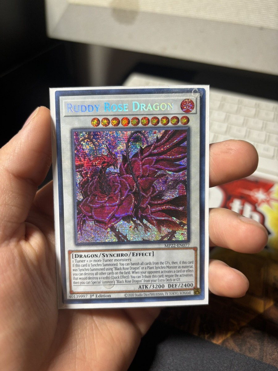 Yu-Gi-Oh! Sammelkarte Ruddy Rose Dragon – MP22-EN077 Prismatic Secret Rare 1. Edition