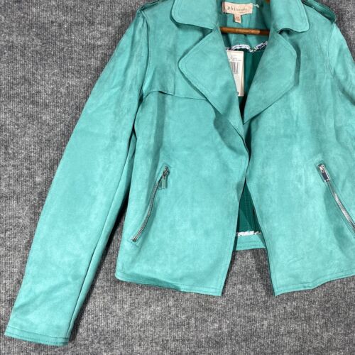 Philosophy Republic Clothing Jacket Faux Suede Size XS Turquoise Open Front NWT! - Picture 3 of 17