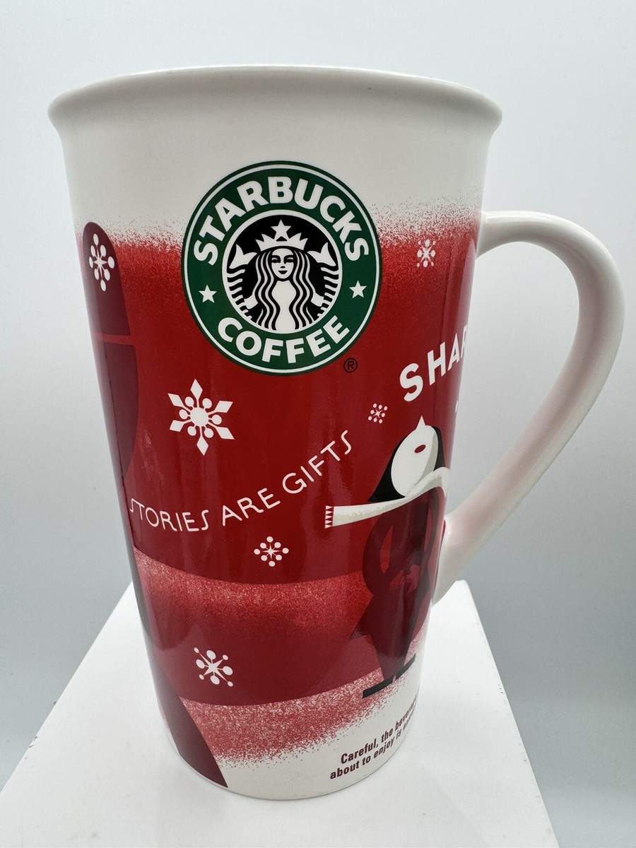 Starbucks Coffee Mug Cup Christmas 2010 New Bone China Winter Holiday Red  White | eBay