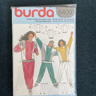 Burda pattern 6409 NEW Sport Pant  & Dolman Sleeve Jog Suit Size 8-40