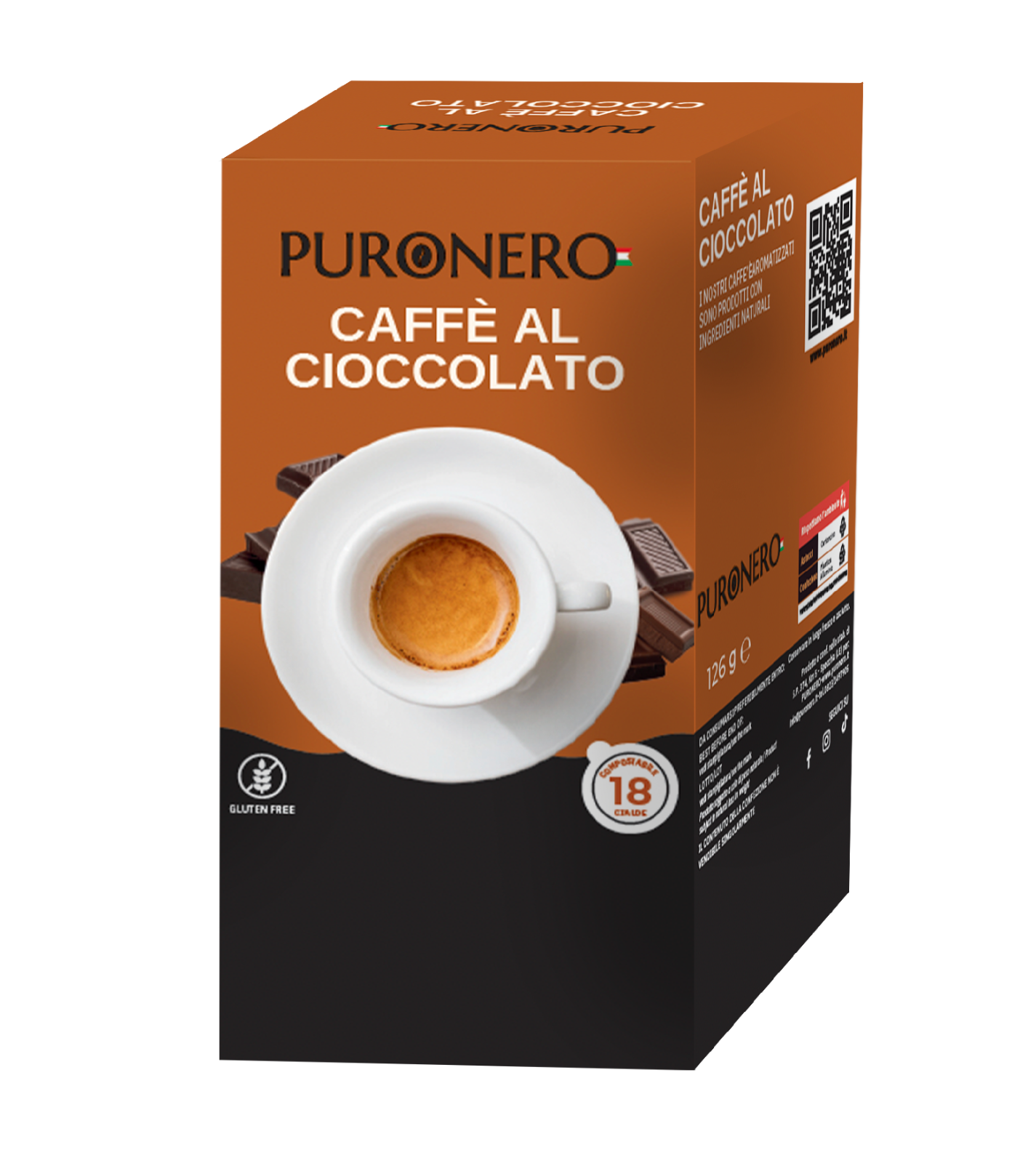 72 CIALDE PURONERO AL GUSTO DI CAFFE' AL CIOCCOLATO - SPEDIZIONE GRATUITA