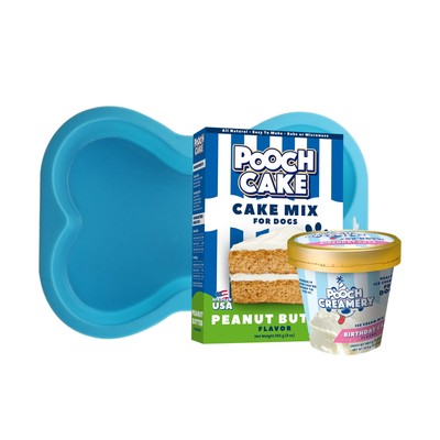 Pooch Cake Gift Set Dogs: Peanut Butter Cake Birthday Cake Silicone Baking Pan