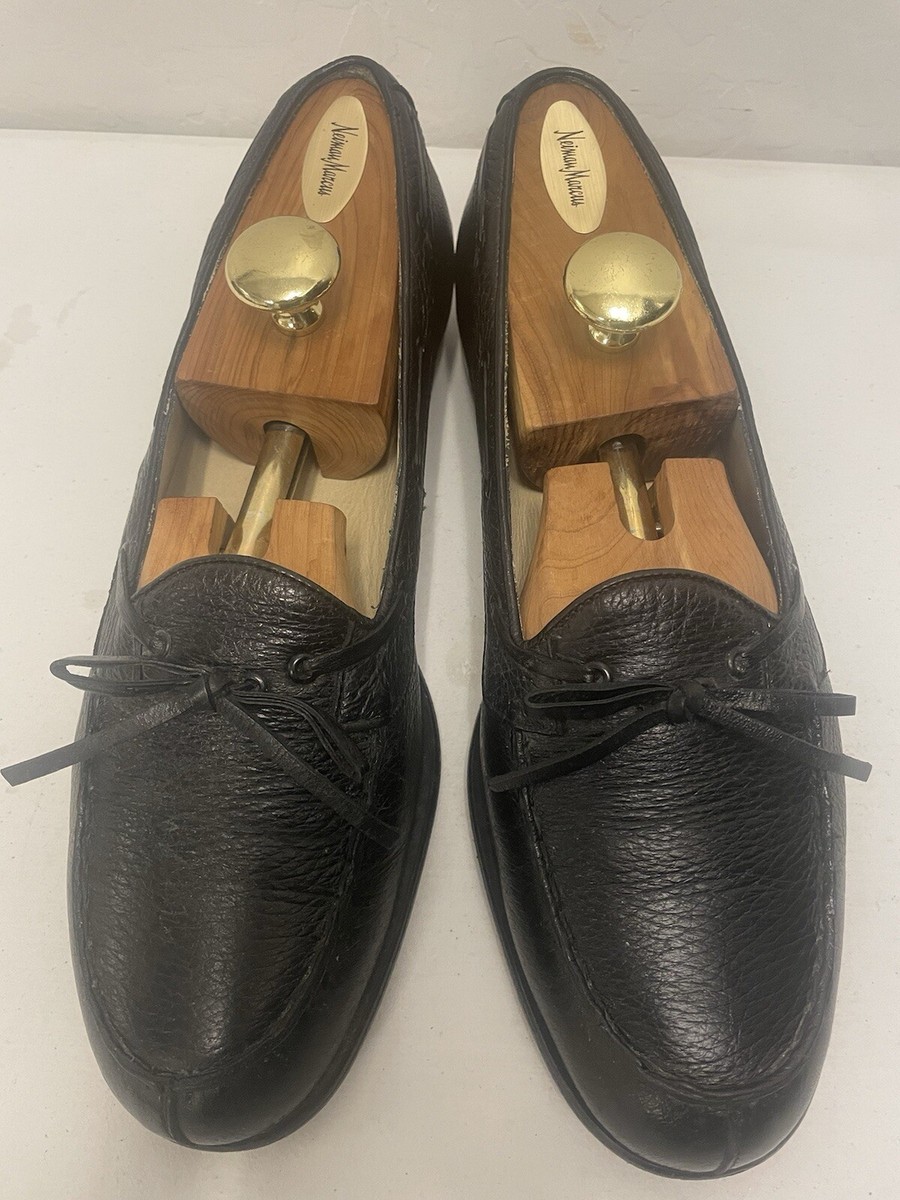 Alan Payne Soft Pebbled Leather Moccasin Loafer in Black  display picture 1