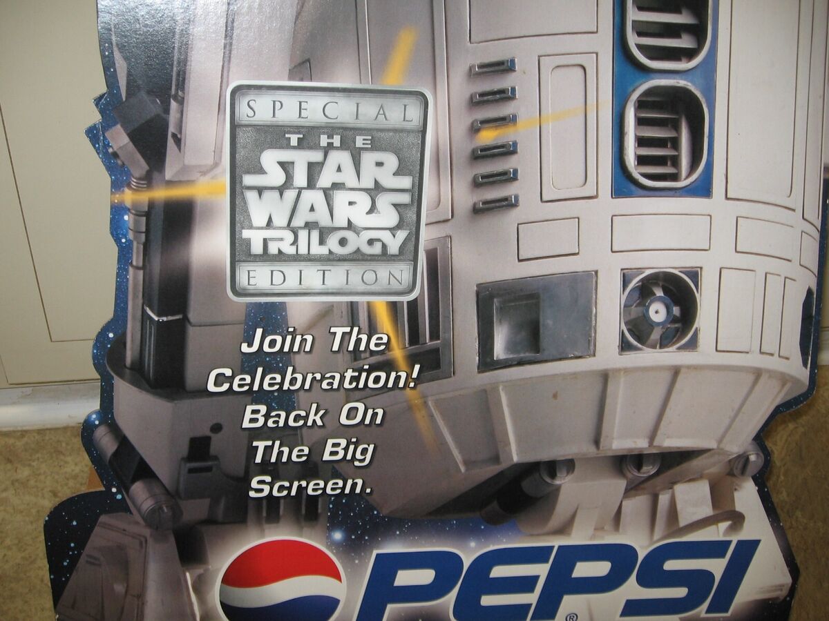 Pepsi 1996 Star Wars Trilogy R2D2 Life sz. Stand up Sign- 36 Pepsi 1996 Star Wars Trilogy R2D2 Life sz. Stand up Sign- 36