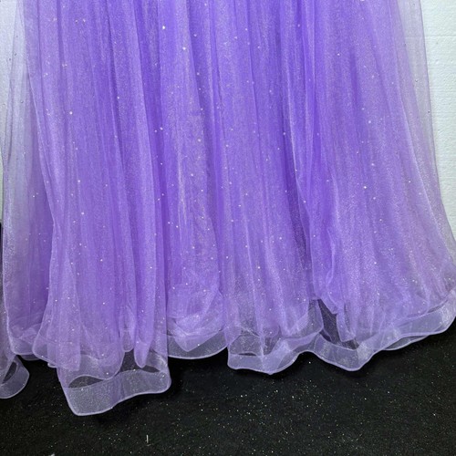Abito da ballo formale Sherri Hill taglia 16 viola nuovo strass stile sfilata 52737 - Foto 7 di 17