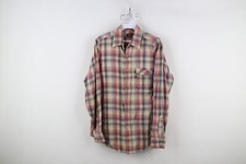 Vintage 70s 80s Levis Mens Medium Distressed Flannel Collared Button Shirt Plaid