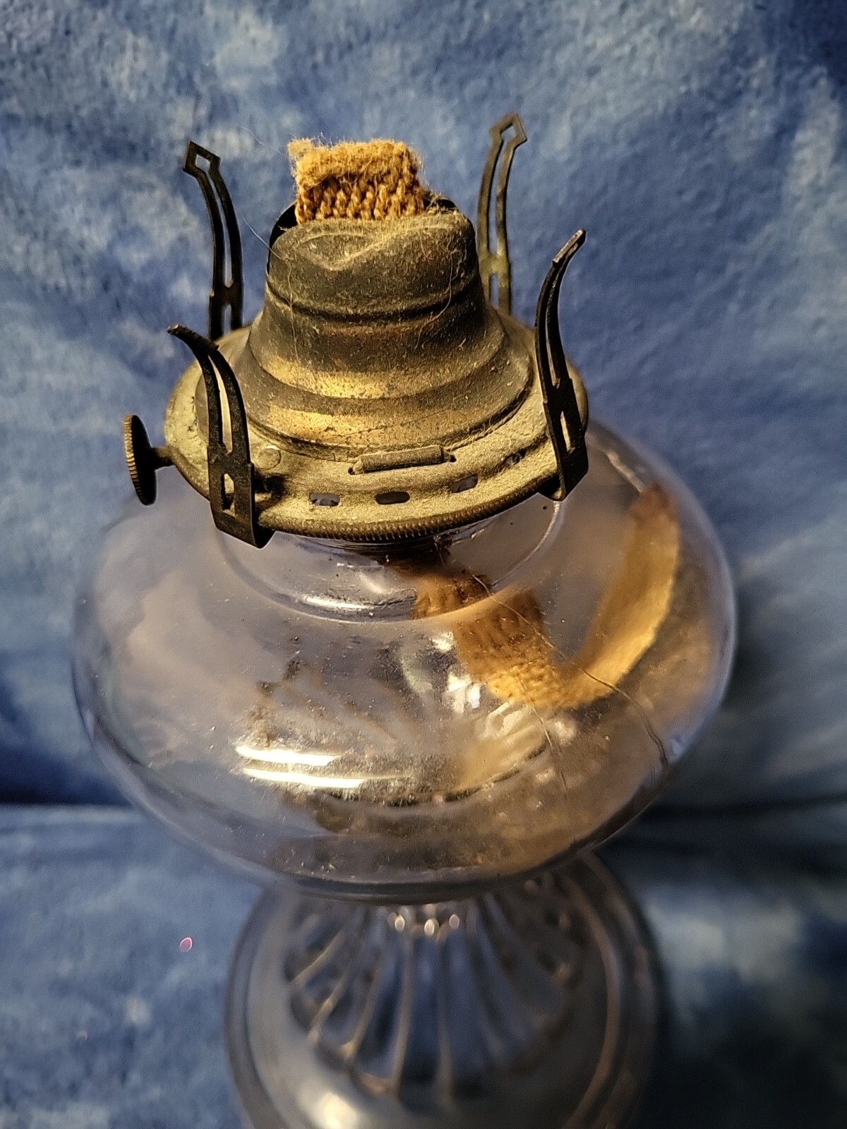 Vintage Antique Oil Lamp Glass Queen Anne No. 2 Burner SEE PHOTOS eBay
