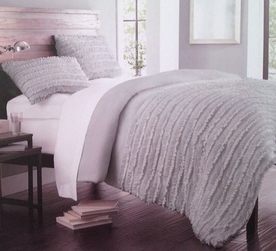 New Cynthia Rowley Ruffled Farmhouse Comforter Set Shams Full