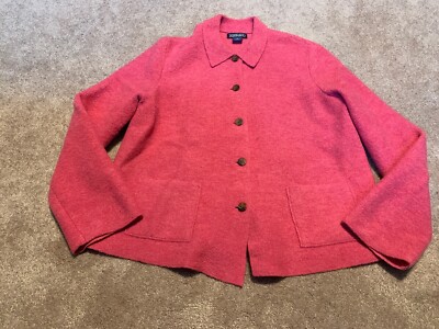 pink boiled wool jacket