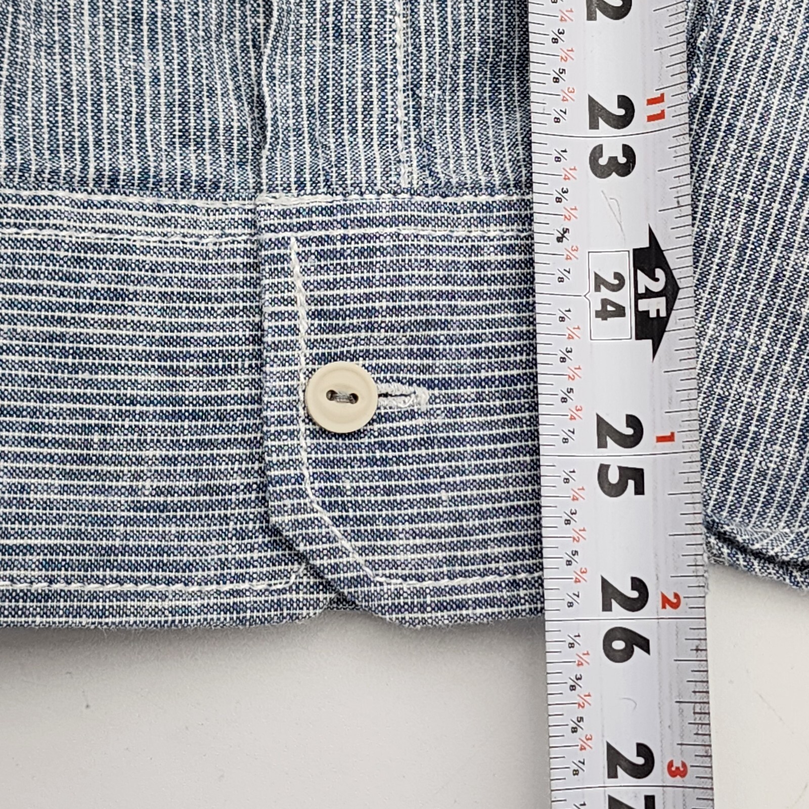 Converse One Star Mens Button Shirt Blue White Stripe Pockets Size XL thumbnail 8