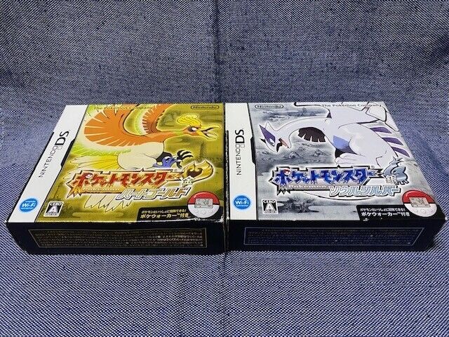 Nintendo DS Pokemon Heart Gold & Soul Silver set Japan NDS w/pokewalker