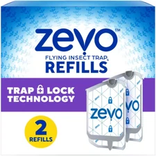 Zevo Flying Insect Trap Fly Trap 2 Refill (2 Total Cartridges)- BUY MORE & SAVE!
