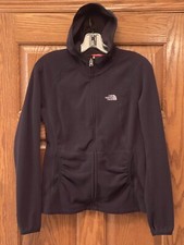 THE NORTH FACE POLARTEC Hooded Lightweight Fleece Full Zip Jacket Woman s Sz S